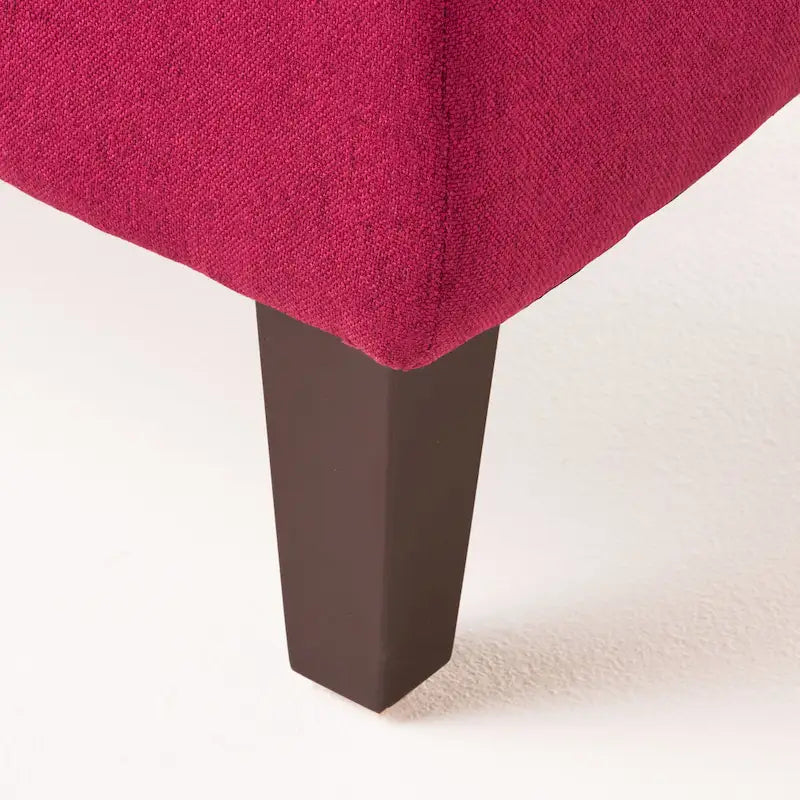 Pouff de rangement en tissu capitonné — Bleu foncé / Gris foncé / Gris clair / Rouge profond / Cannelle foncée / Sarcelle, 1 place