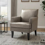 Fauteuil d'appoint clouté gris / sauge / camel / marron / turquoise / noir / marine, simple