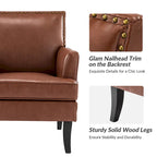 Fauteuil d'appoint clouté gris / sauge / camel / marron / turquoise / noir / marine, simple