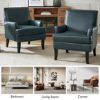 Fauteuil d'appoint clouté gris / sauge / camel / marron / turquoise / noir / marine, simple