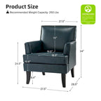 Fauteuil d'appoint clouté gris / sauge / camel / marron / turquoise / noir / marine, simple