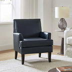Fauteuil d'appoint clouté gris / sauge / camel / marron / turquoise / noir / marine, simple