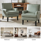 Fauteuil d'appoint clouté gris / sauge / camel / marron / turquoise / noir / marine, simple