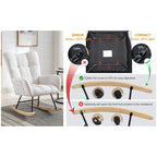 Fauteuil à bascule planeur rembourré – Velours, dossier haut, siège simple | Curcuma / Bleu / Rose / Marron / Vert / Jaune / Noir / Blanc et plus