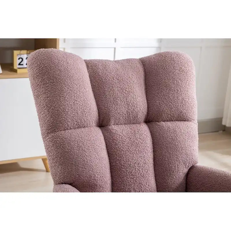 Fauteuil à bascule planeur rembourré – Velours, dossier haut, siège simple | Curcuma / Bleu / Rose / Marron / Vert / Jaune / Noir / Blanc et plus