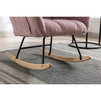 Fauteuil à bascule planeur rembourré – Velours, dossier haut, siège simple | Curcuma / Bleu / Rose / Marron / Vert / Jaune / Noir / Blanc et plus