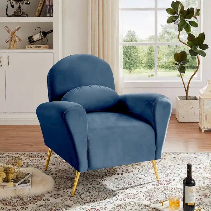 Fauteuil d'appoint en velours, Beige / Rose / Vert / Bleu, Une place