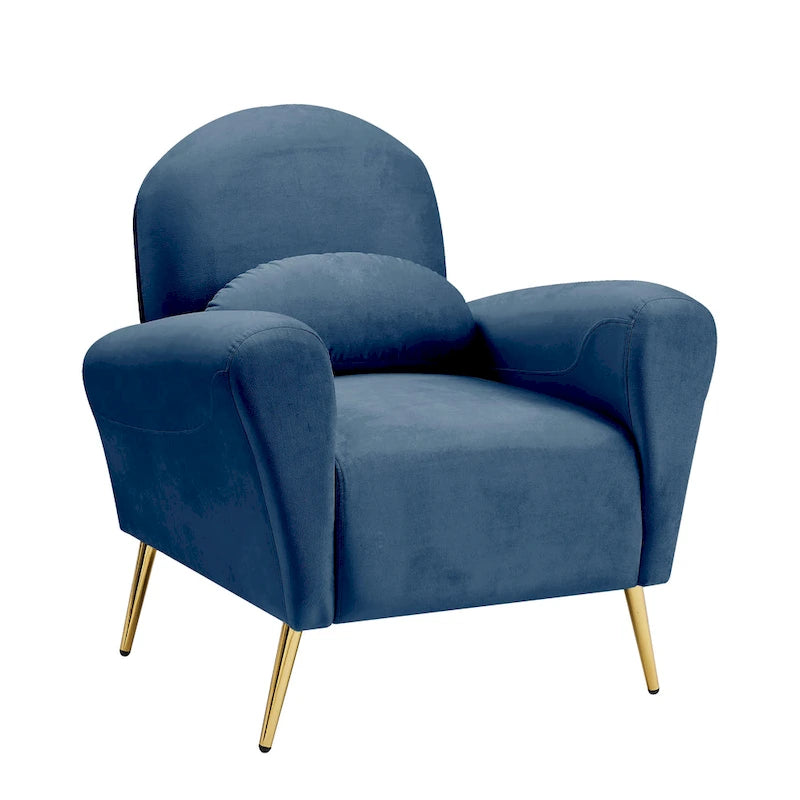 Fauteuil d'appoint en velours, Beige / Rose / Vert / Bleu, Une place