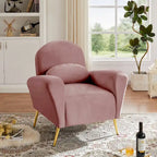 Fauteuil d'appoint en velours, Beige / Rose / Vert / Bleu, Une place
