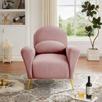 Fauteuil d'appoint en velours, Beige / Rose / Vert / Bleu, Une place