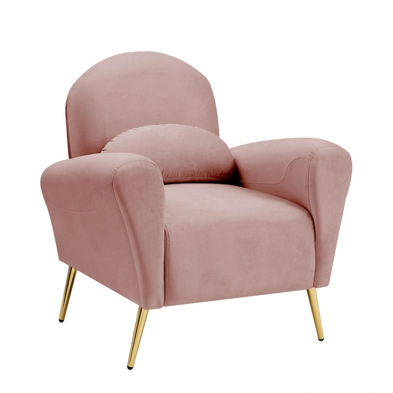 Fauteuil d'appoint en velours, Beige / Rose / Vert / Bleu, Une place