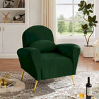 Fauteuil d'appoint en velours, Beige / Rose / Vert / Bleu, Une place