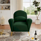 Fauteuil d'appoint en velours, Beige / Rose / Vert / Bleu, Une place