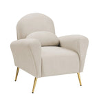Fauteuil d'appoint en velours, Beige / Rose / Vert / Bleu, Une place
