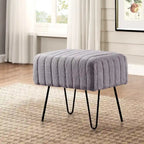 Banc Ottoman en Fausse Fourrure, Rayé, 1 Place
