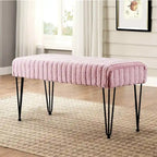 Banc Ottoman en Fausse Fourrure, Rayé, 1 Place