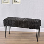Banc Ottoman en Fausse Fourrure, Rayé, 1 Place