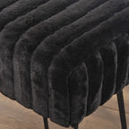 Banc Ottoman en Fausse Fourrure, Rayé, 1 Place