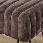 Banc Ottoman en Fausse Fourrure, Rayé, 1 Place