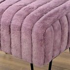 Banc Ottoman en Fausse Fourrure, Rayé, 1 Place
