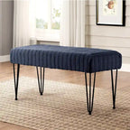 Banc Ottoman en Fausse Fourrure, Rayé, 1 Place