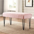 Banc Ottoman en Fausse Fourrure, Rayé, 1 Place