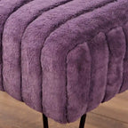 Banc Ottoman en Fausse Fourrure, Rayé, 1 Place