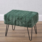 Banc Ottoman en Fausse Fourrure, Rayé, 1 Place
