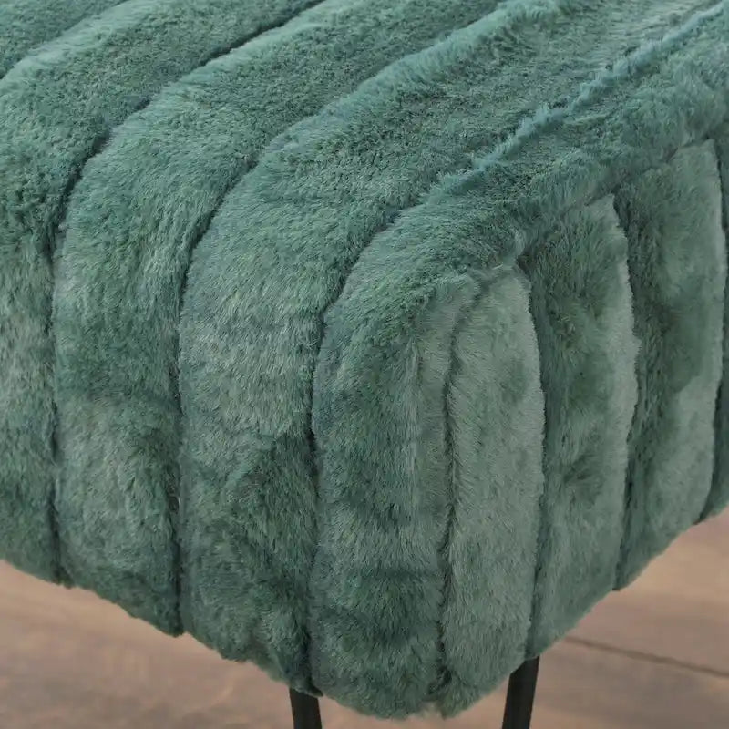 Banc Ottoman en Fausse Fourrure, Rayé, 1 Place