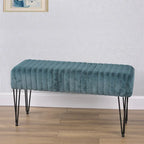 Banc Ottoman en Fausse Fourrure, Rayé, 1 Place