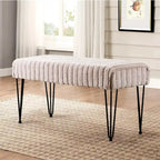 Banc Ottoman en Fausse Fourrure, Rayé, 1 Place