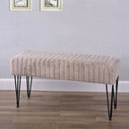Banc Ottoman en Fausse Fourrure, Rayé, 1 Place
