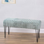Banc Ottoman en Fausse Fourrure, Rayé, 1 Place