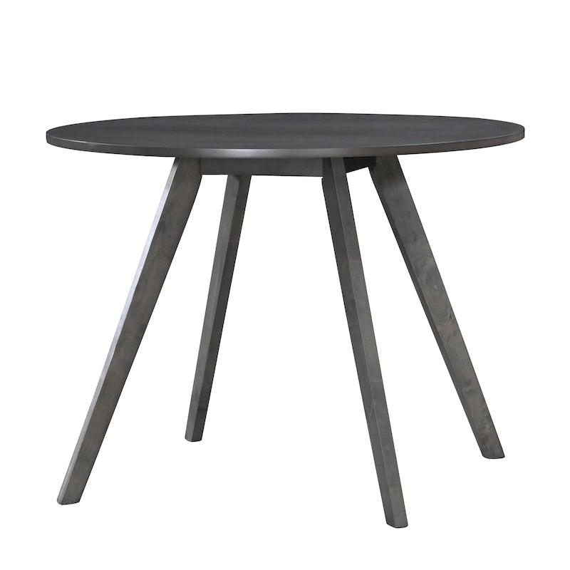 Table à manger ronde, noyer / chêne naturel / gris, 4 places