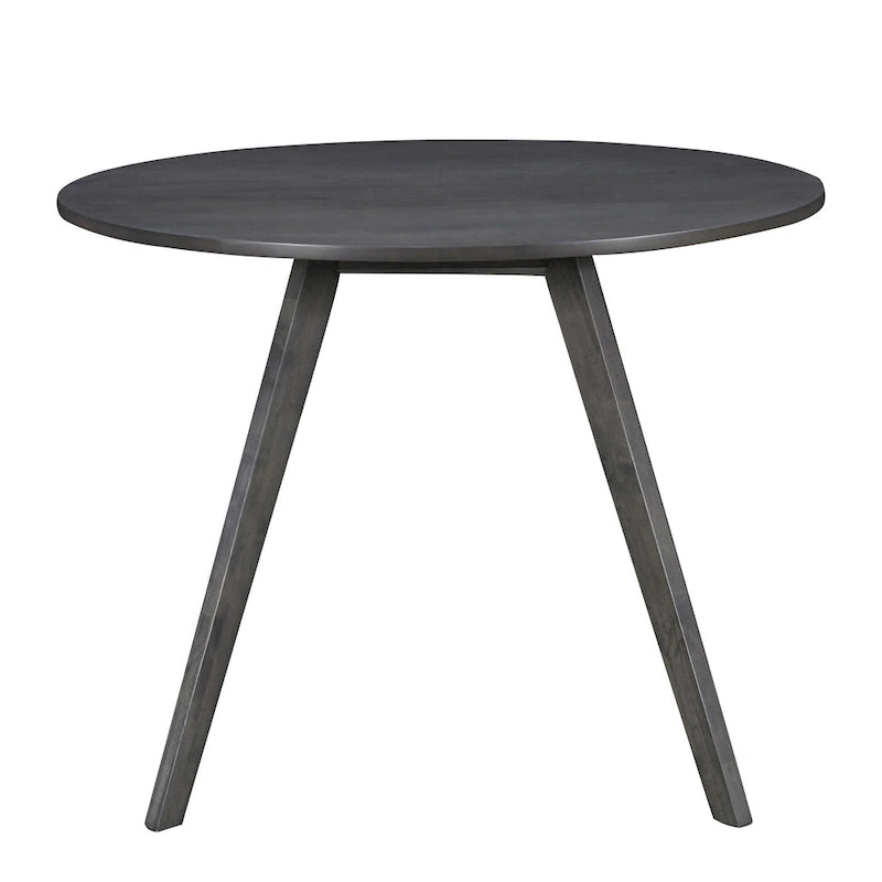 Table à manger ronde, noyer / chêne naturel / gris, 4 places