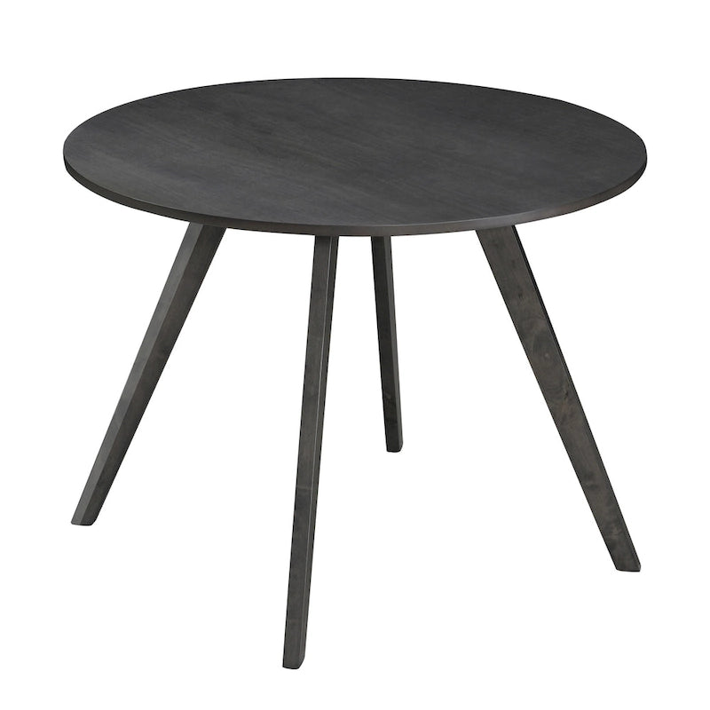 Table à manger ronde, noyer / chêne naturel / gris, 4 places