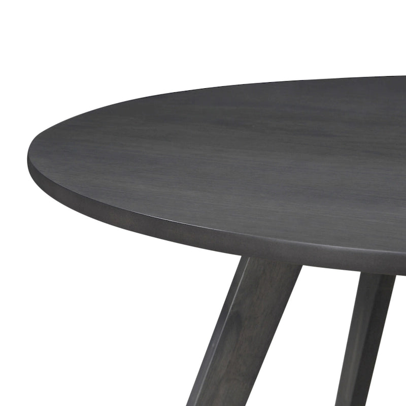 Table à manger ronde, noyer / chêne naturel / gris, 4 places