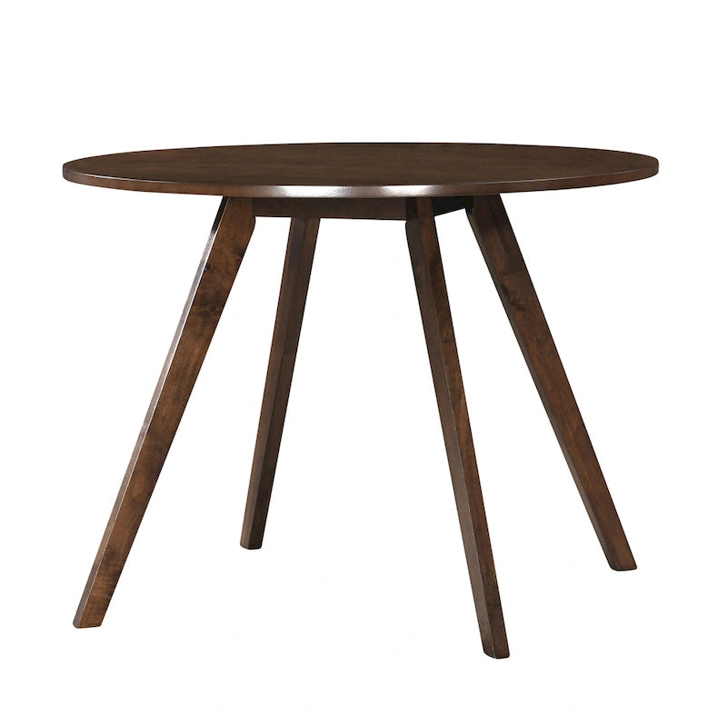 Table à manger ronde, noyer / chêne naturel / gris, 4 places