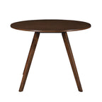 Table à manger ronde, noyer / chêne naturel / gris, 4 places