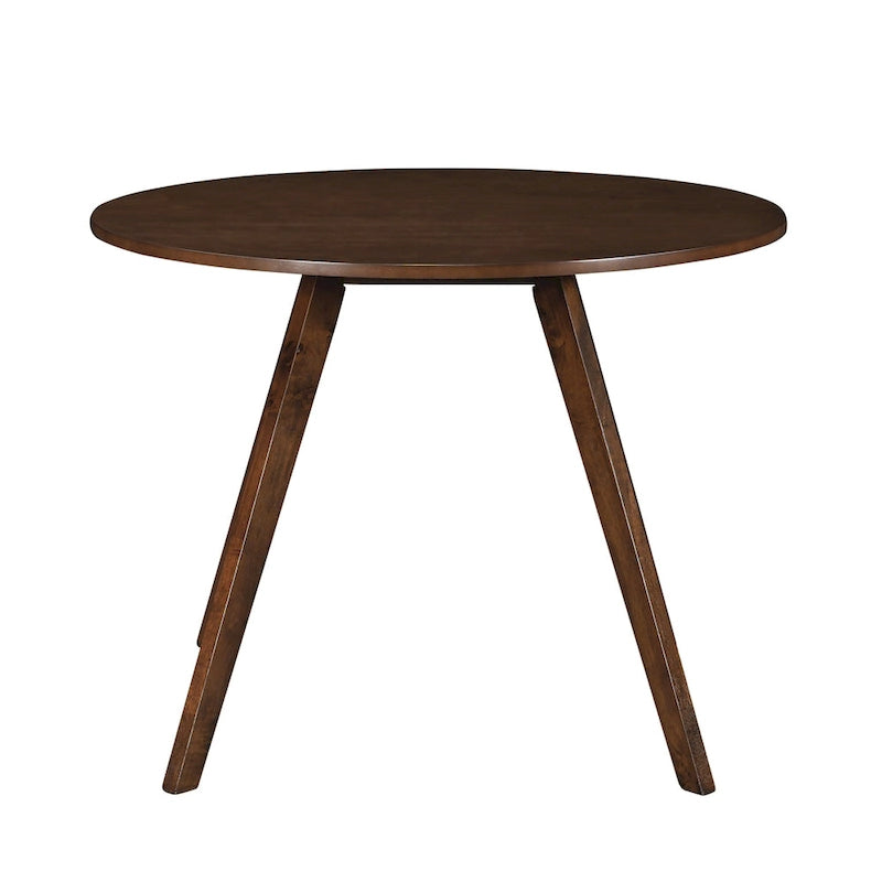 Table à manger ronde, noyer / chêne naturel / gris, 4 places