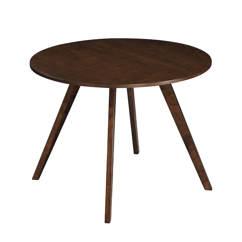 Table à manger ronde, noyer / chêne naturel / gris, 4 places