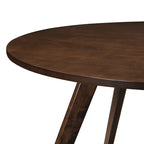Table à manger ronde, noyer / chêne naturel / gris, 4 places