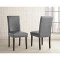 Chaises de salle à manger en similicuir gris, lot de 2, hauteur standard