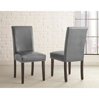 Chaises de salle à manger en similicuir gris, lot de 2, hauteur standard