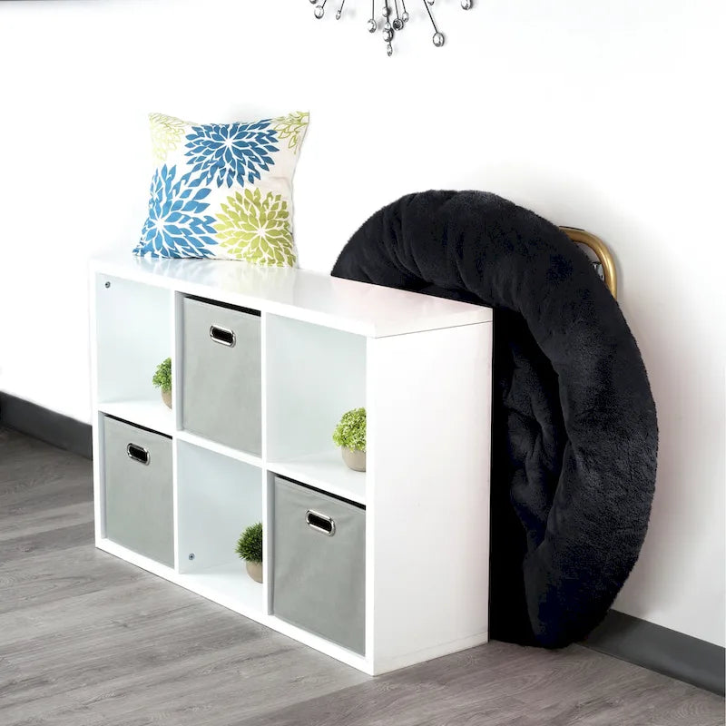 Chaise soucoupe en fausse fourrure noire/bleu marine/grise/rose/bleue/blanche/rouge, pliable, 1 personne
