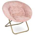 Chaise soucoupe en fausse fourrure noire/bleu marine/grise/rose/bleue/blanche/rouge, pliable, 1 personne