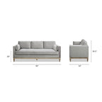 Canapé 3 places en velours à accoudoirs droits de 213 cm, 6 coloris