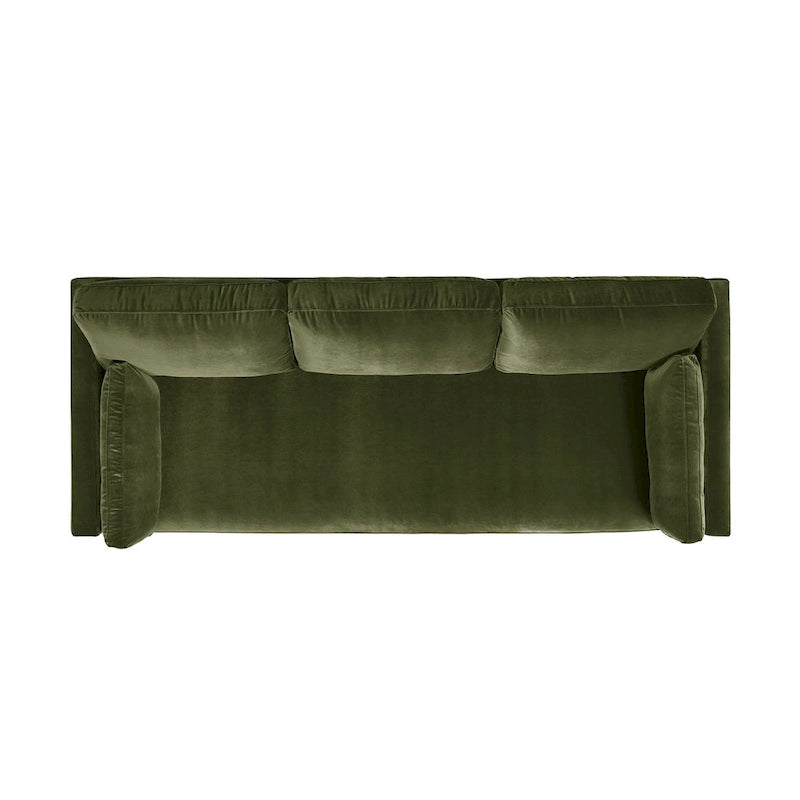 Canapé 3 places en velours à accoudoirs droits de 213 cm, 6 coloris