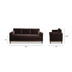 Canapé 3 places en velours à accoudoirs droits de 213 cm, 6 coloris