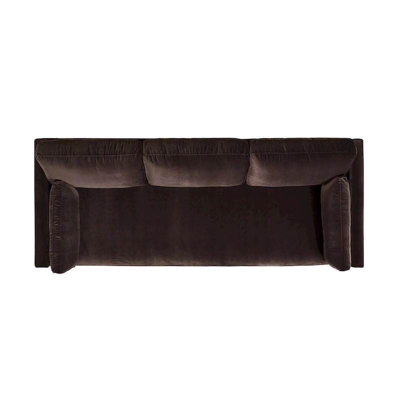 Canapé 3 places en velours à accoudoirs droits de 213 cm, 6 coloris